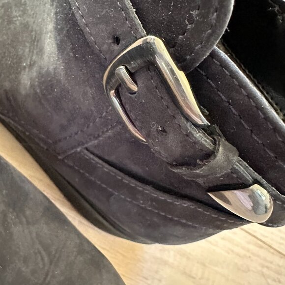 Navy Blue Suede bootie gabor size 8.5 - Picture 6 of 9